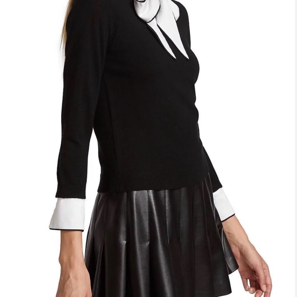 Alice and Olivia Zani Bow Collar Sweater Size M - Picture 5 of 16